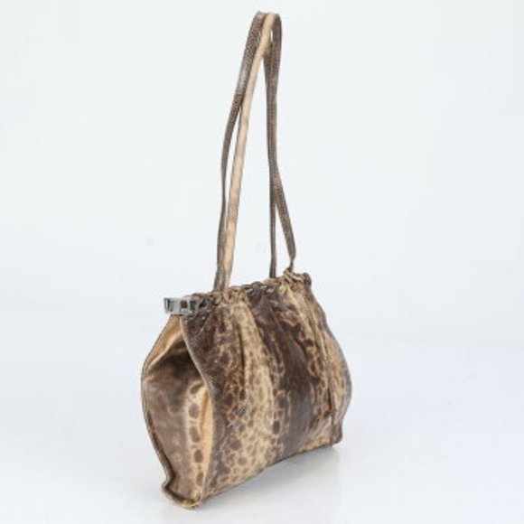 Gucci Lizard Leather Shoulder Bag Tote Beige - Picture 3 of 11